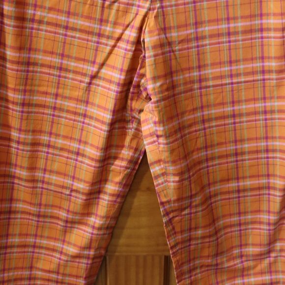 Telluride Women’s Bright Orange Plaid Capri Pants Size 10 NWT Y2K Streetwear - Picture 7 of 13
